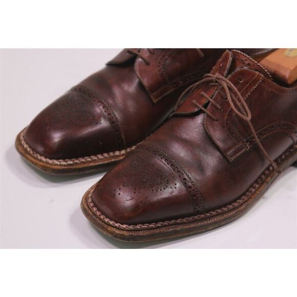 Santoni Audrey Brown Captoe Oxford Leather Dress Shoes Men\'s US 8.5 EE main image 9